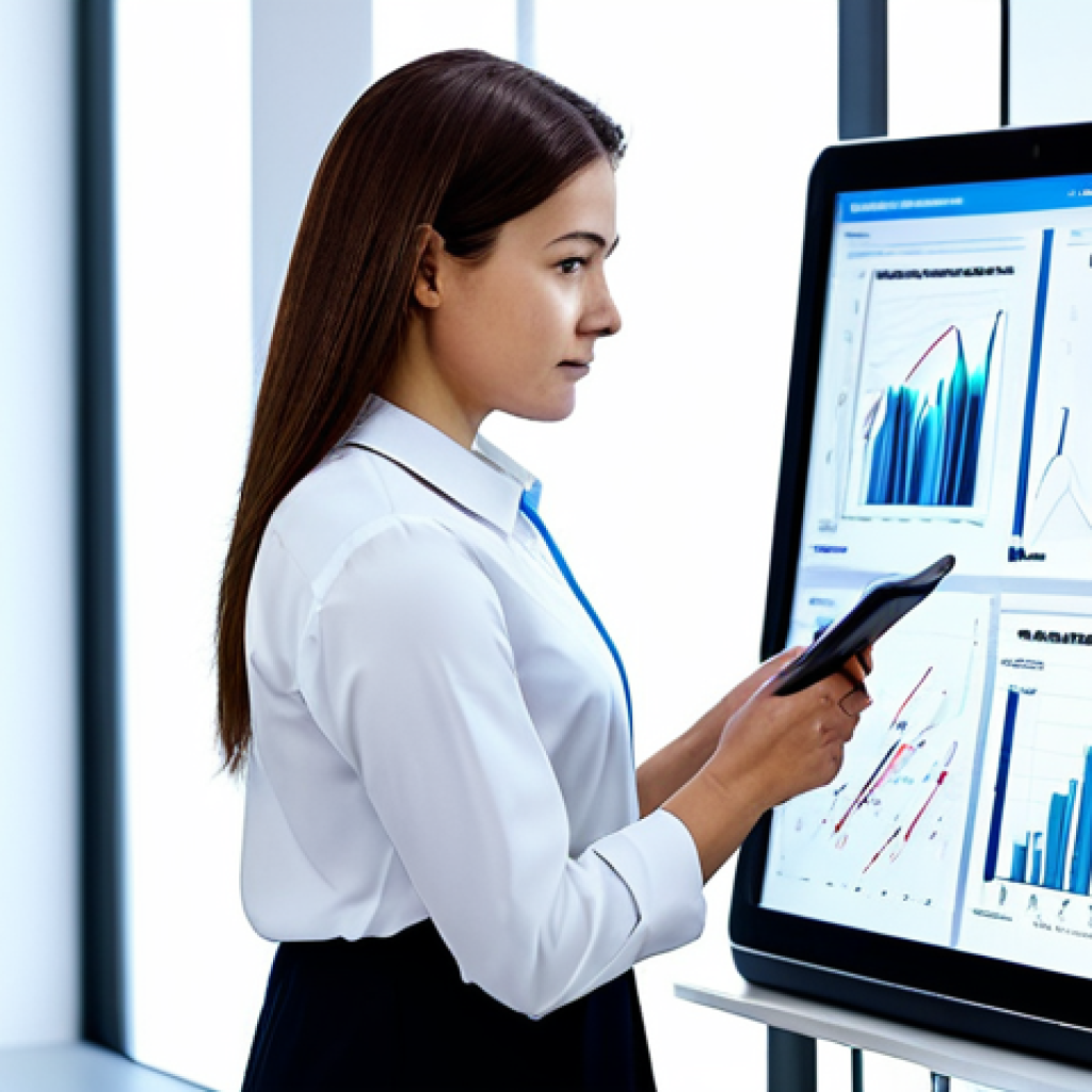 A professional woman, mid-30s, wearing a modest business suit and a crisp blouse, standing thoughtfully in a modern, brightly lit laboratory. She is observing a digital display on a tablet showing abstract scientific diagrams related to electrostatic charge and hair follicles, implying a deep understanding of hair science. Her posture is natural and composed. The background features blurred, clean lab equipment and soft ambient lighting. High-resolution, professional photography, studio quality. fully clothed, modest clothing, appropriate attire, professional dress, perfect anatomy, correct proportions, natural pose, well-formed hands, proper finger count, natural body proportions, safe for work, appropriate content, professional, family-friendly.