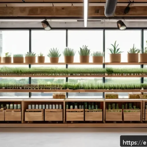 친환경 헤어 브랜드 TOP 5 - A bright and airy eco-friendly hair care store interior showcasing sustainable beauty products displ...